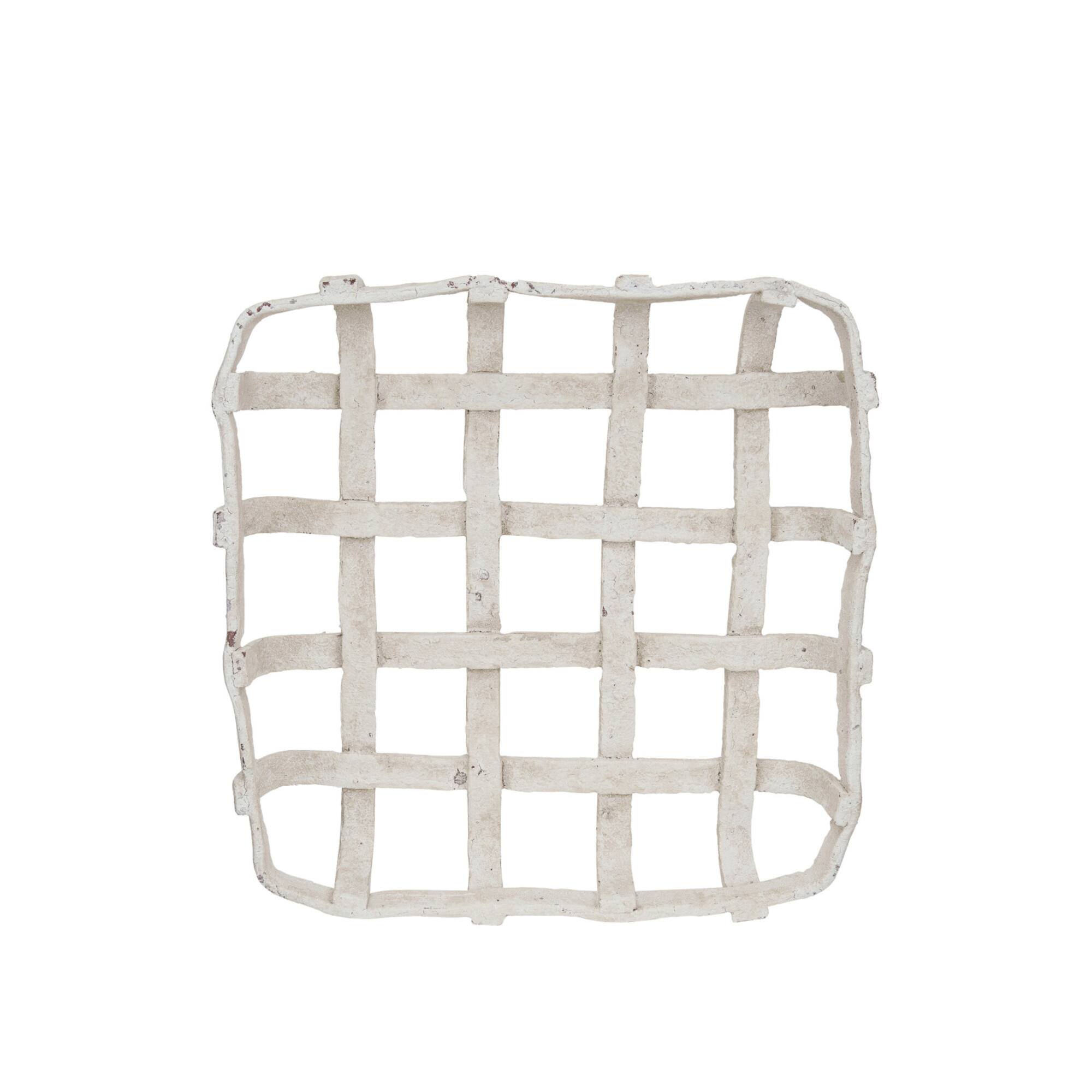 Hello Honey® 15.25" White Distressed Finish Woven Basket